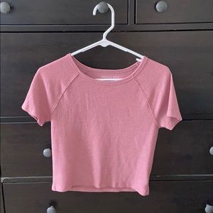 American Eagle cropped waffle t-shirt
